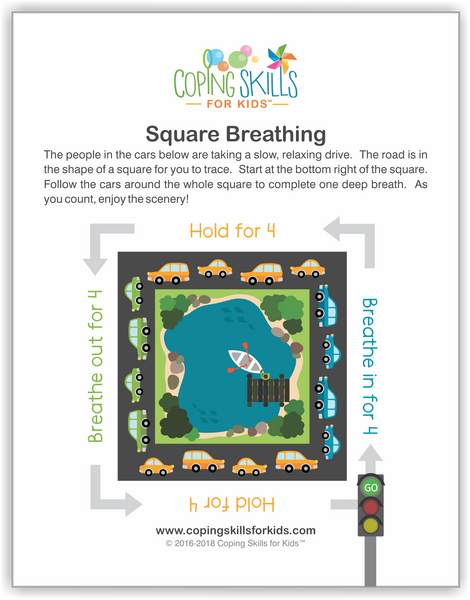 Playful Square Deep Breathing Poster 11" x 17"