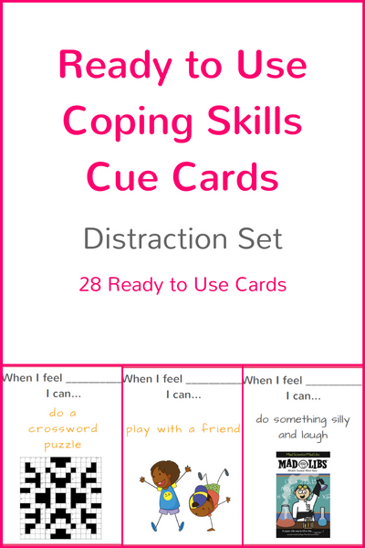 Ready to Use Coping Skills Cue Cards - Distraction Set