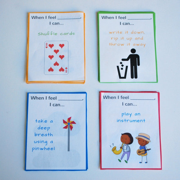 Set of 4 Ready to Use Coping Skills Cue Cards